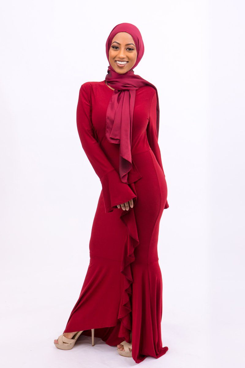 Red maxi flowy dress Clearance